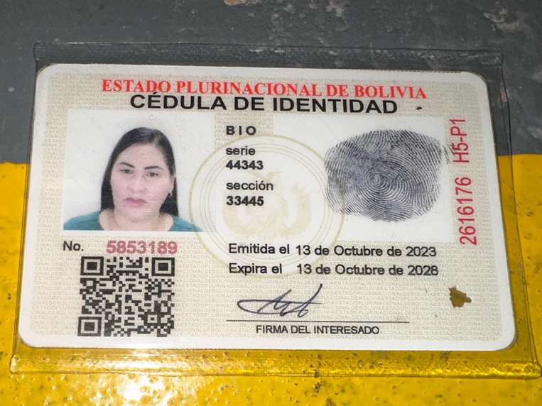 Reyna Violeta Gozme usaba identidad falsa de nacionalidad boliviana.