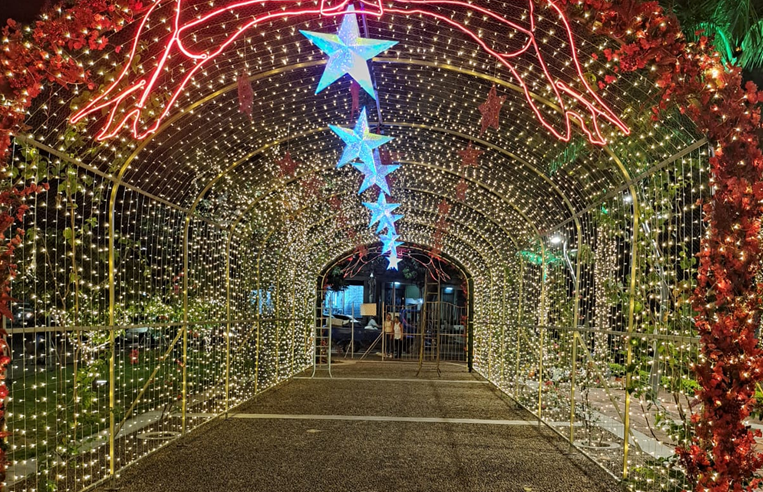 La Plaza de la Luz de CRE brillar con un arreglo navide o