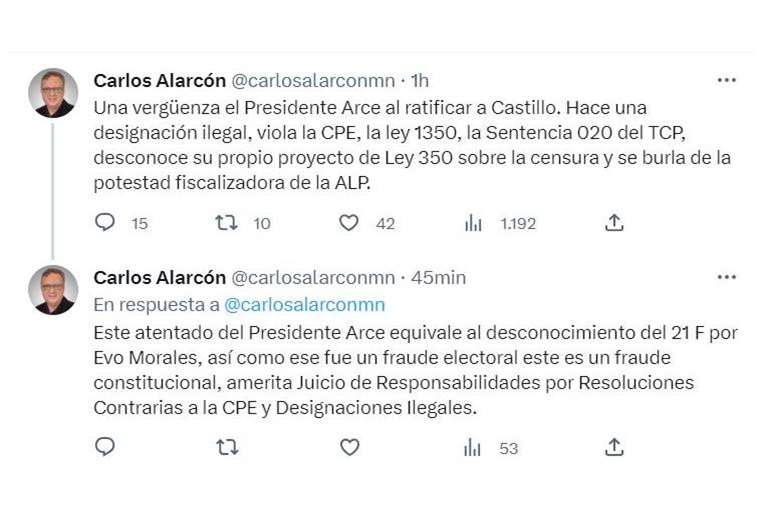 Trinos contra la ratificación de Eduardo Del Castillo