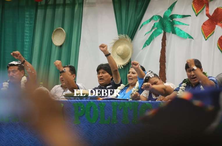 Evo Morales en Santa Cruz /Foto: Fuad Landívar