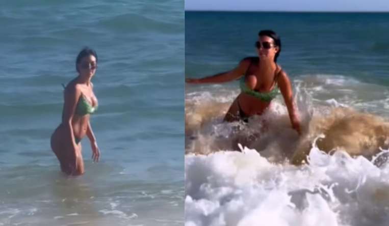 Georgina Rodríguez no la pasó tan bien en la playa