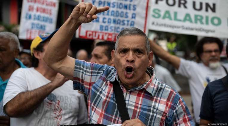 Marcha por salarios dignos en Venezuela /Foto: AFP