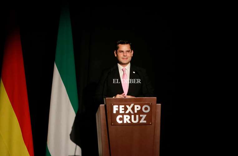 El presidente del Estado, Luis Arce fue invitado a Expocruz. Foto: Juan Carlos Torrejón