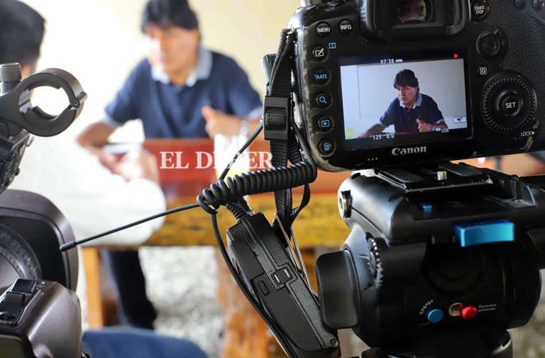 Entrevista a Evo Morales en su vivienda en Villa Tunari /Foto: Jorge Gutiérrez