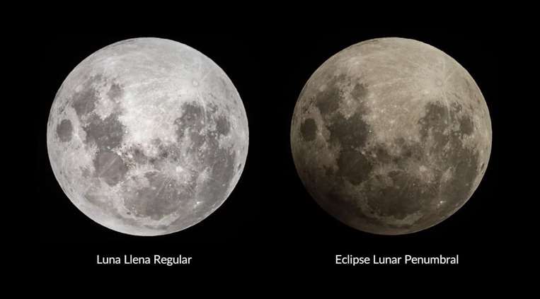 Eclipse lunar penumbral / Imágenes referenciales