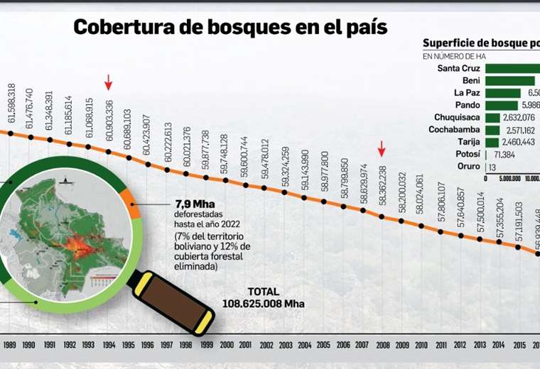 Cobertura de bosques en Bolivia