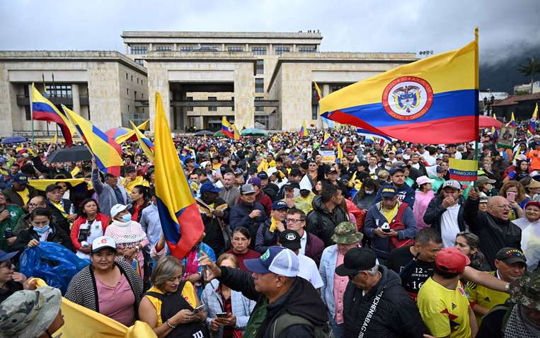 Protesta en Colombia contra Gustavo Petro /Foto: AFP