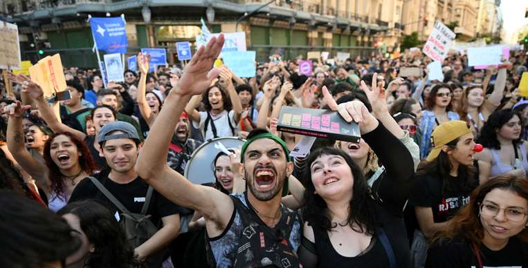 Marcha de universidades en Argentina /Foto: AFP