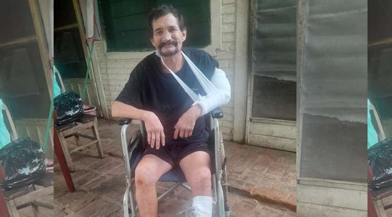 'Vinchita' se encuentra impedido de caminar debido a las fracturas/Foto: Gentileza Familia