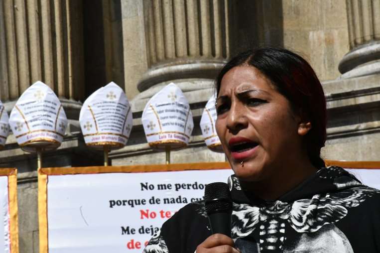 Mujeres Creando protestan contra los casos de pederastia en Bolivia/Foto: APG