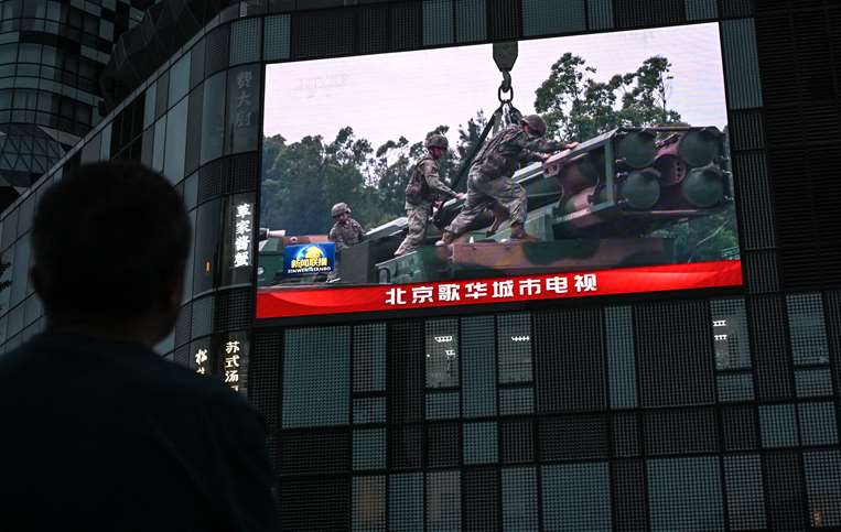 Medios locales muestran los ejercicios militares de China alrededor de Taiwán / AFP