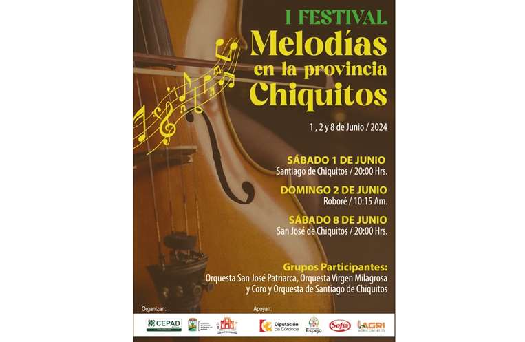 Afiche del I Festival Melodías en la provincia Chiquitos