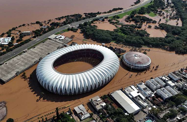Vista aérea del estadio Arena do Gremio, en Porto Alegre/Foto: AFP