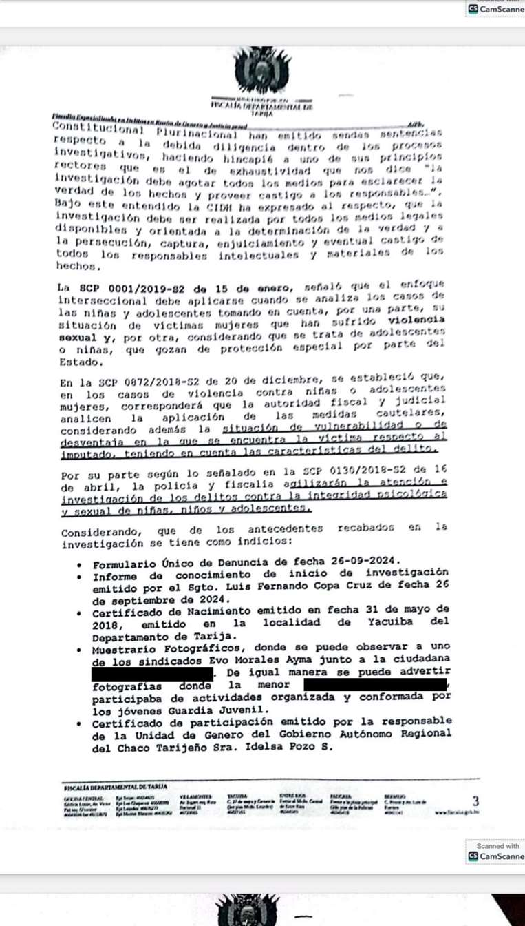 Resolución de aprehensión contra Evo Morales 