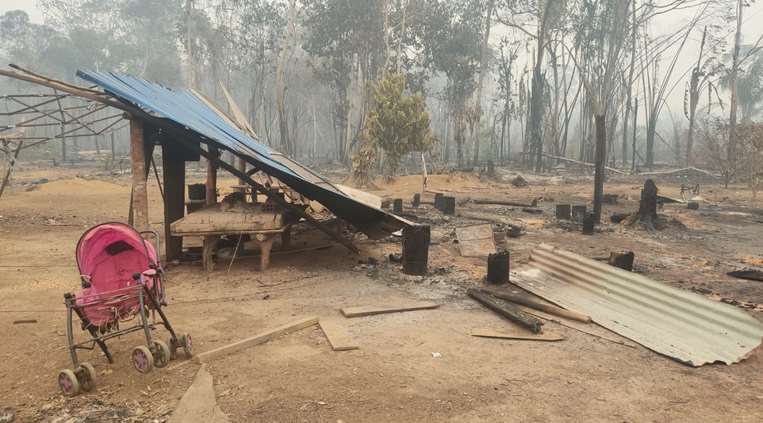 La comunidad Nueva Generación afectada por los incendios / Foto: Defensor del Pueblo