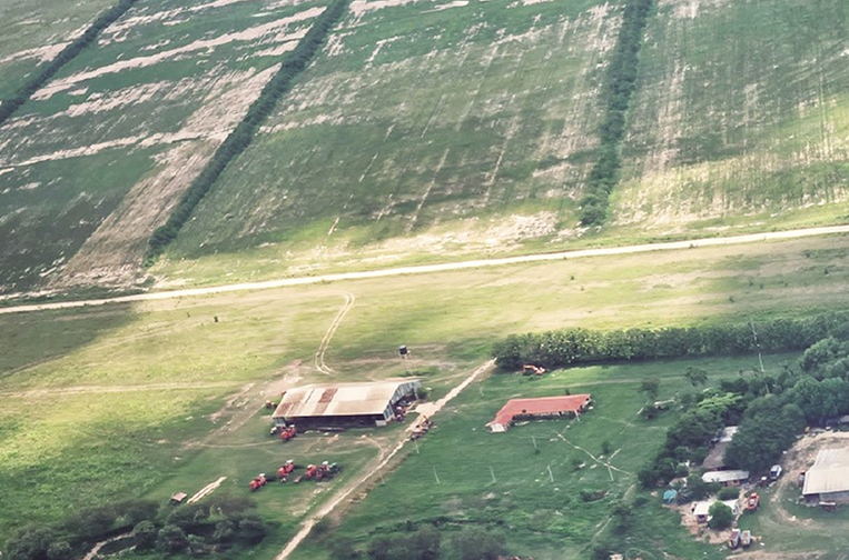 Gráfica aérea del predio agrícola de San Fernando