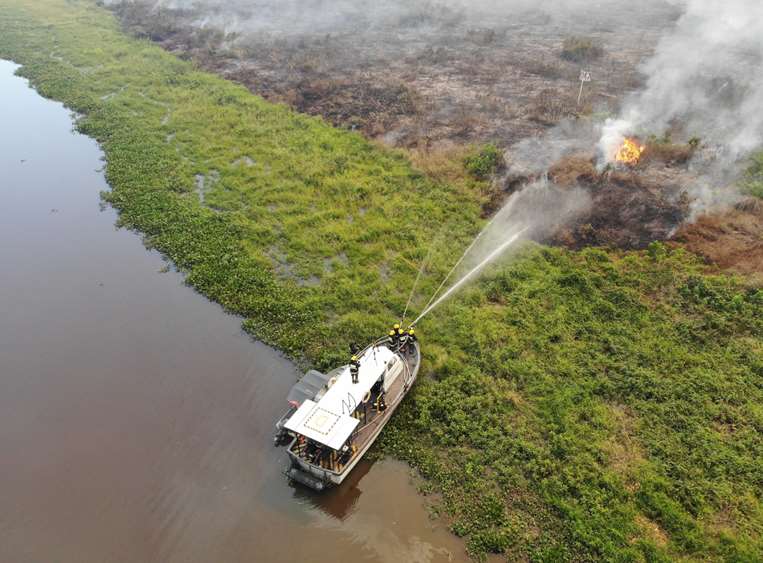 Incendio en Otuquis/ Foto: Viceministerio de Defensa Civil