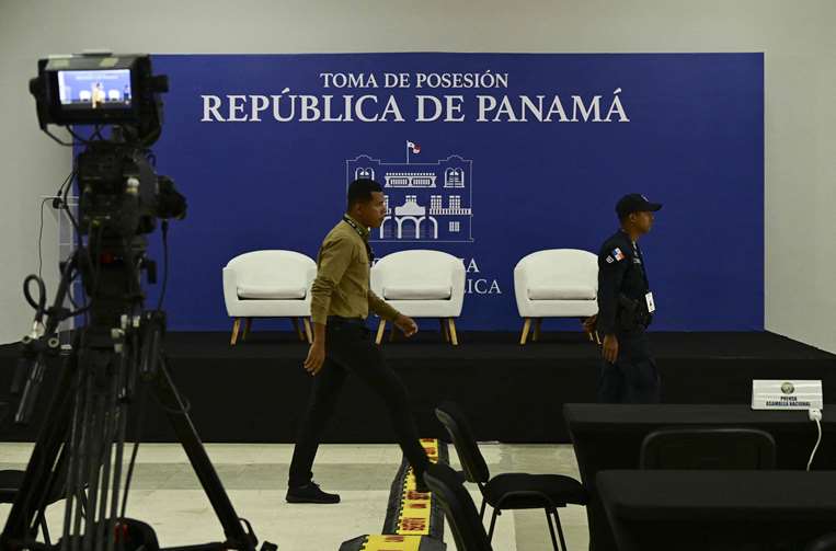 Sala de prensa para la posesión del presidente electo de Panamá, José Raúl Mulino / AFP