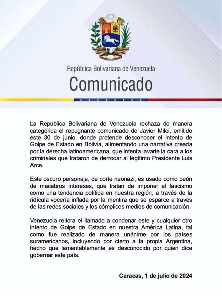 Comunicado de Venezuela 