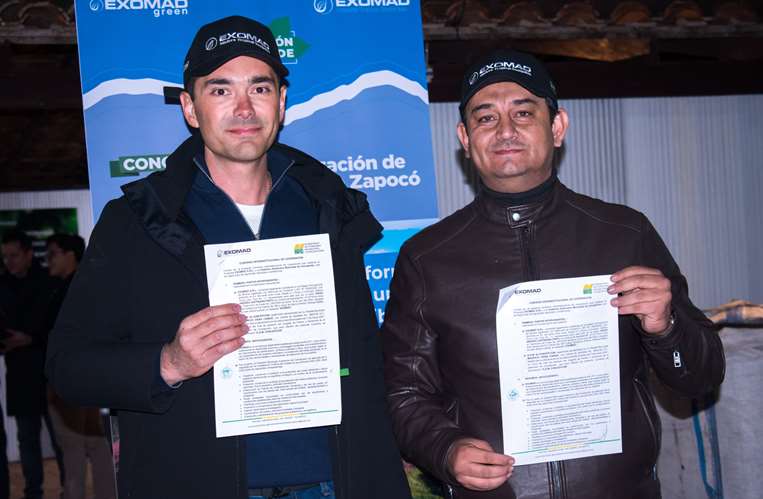 Diego Justiniano, gerente de Exomad Green, y Mauricio Viera, alcalde de Concepción 