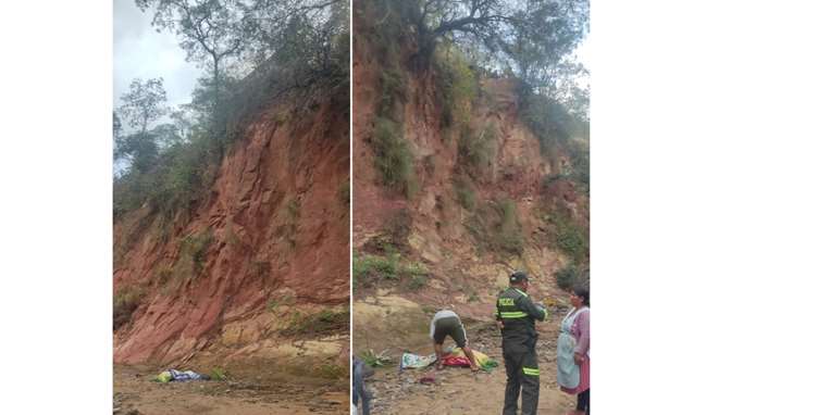 El cuerpo del hombre que cayó de un barranco