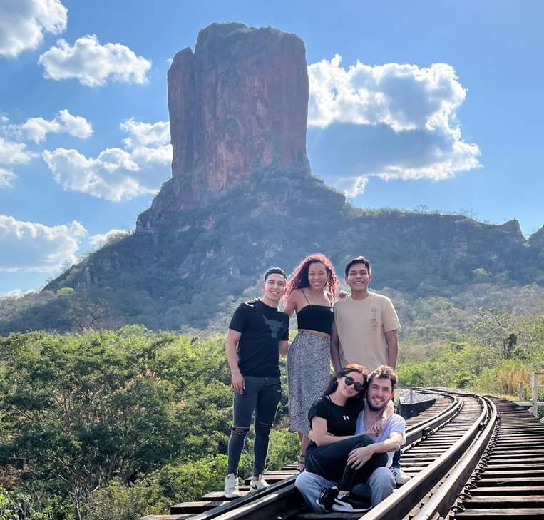 Guadalupe Tórrez con sus amigos