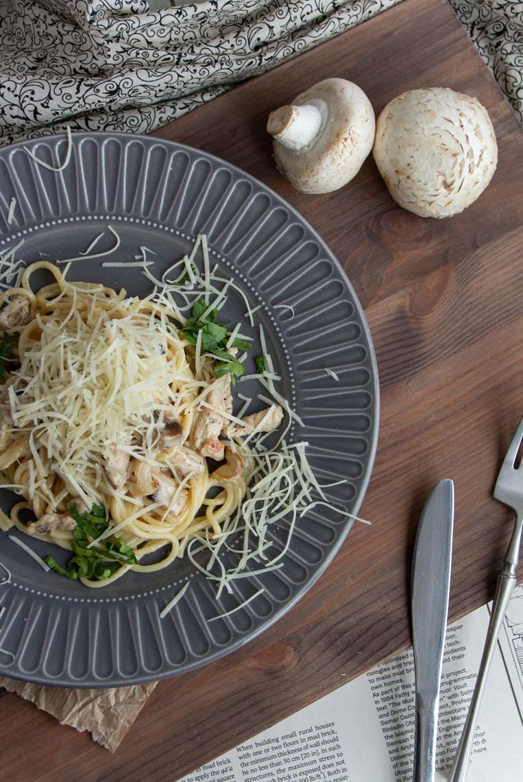 Pasta con champiñones