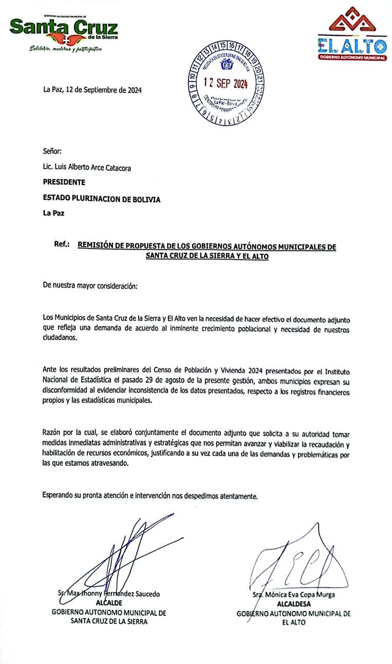 Carta al Gobierno